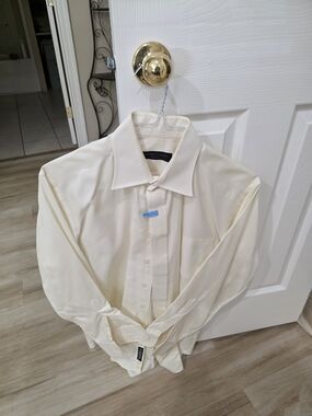 Robert Talbott Cream Men's Dress Shirt